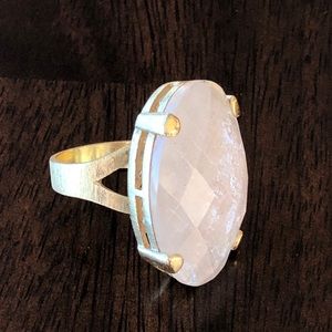 Vintage gold and crystal ring